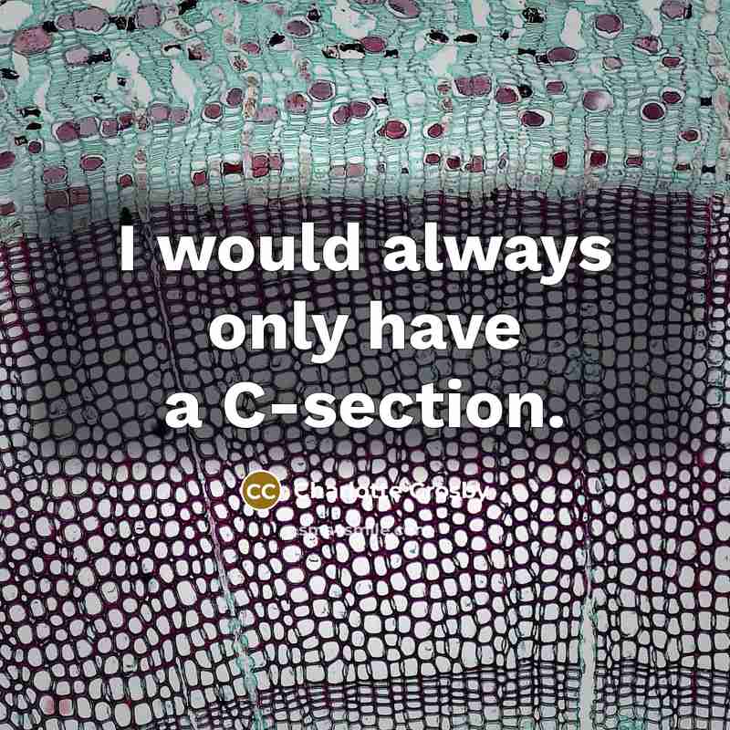 “I would always only have a C-section.” quote by Charlotte Crosby