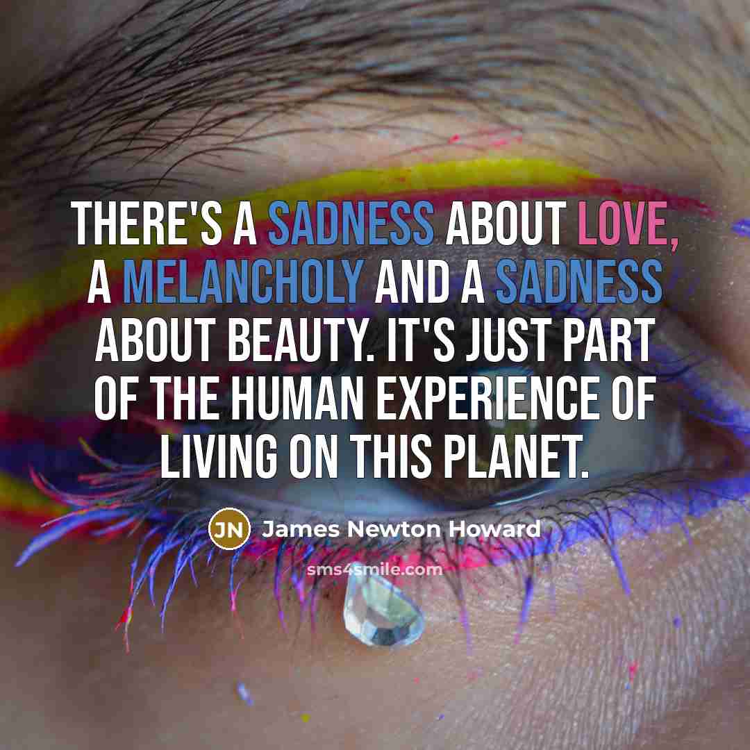 “There's a sadness about love, a melancholy and a sadness about beauty. It's just part of the human experience of living on this planet.” quote by James Newton Howard