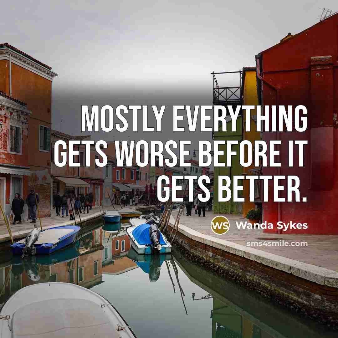“Mostly everything gets worse before it gets better.” quote by Wanda Sykes