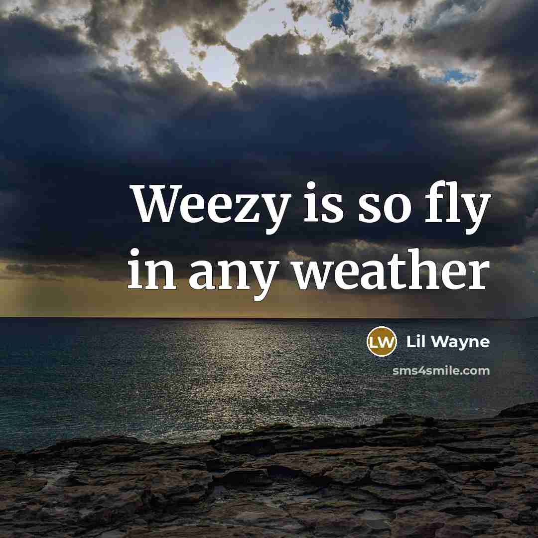 “Weezy is so fly in any weather” quote by Lil Wayne