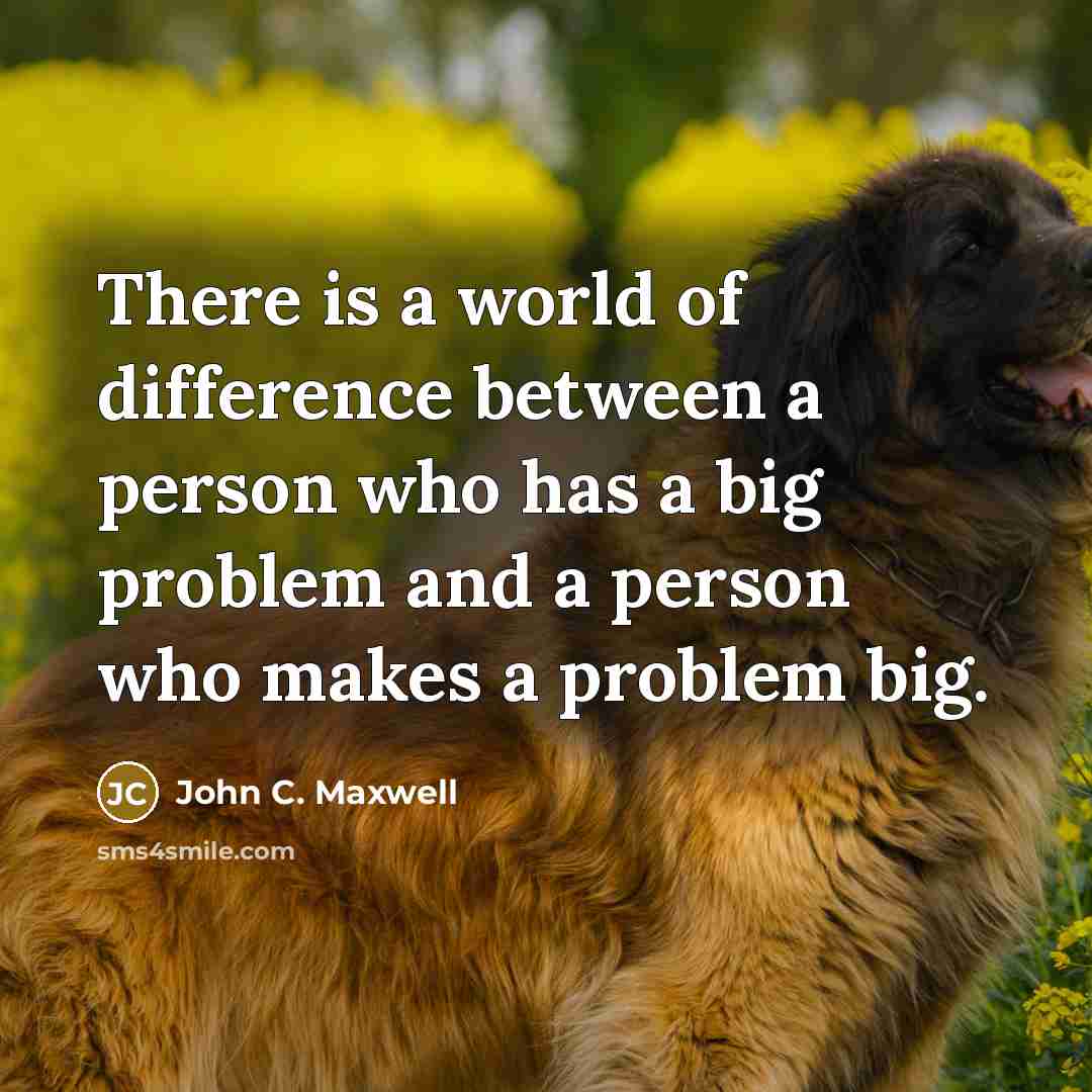 “There is a world of difference between a person who has a big problem and a person who makes a problem big.” quote by John C. Maxwell