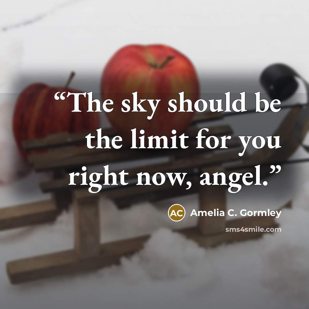 “The sky should be the limit for you right now, angel.” quote by Amelia C. Gormley