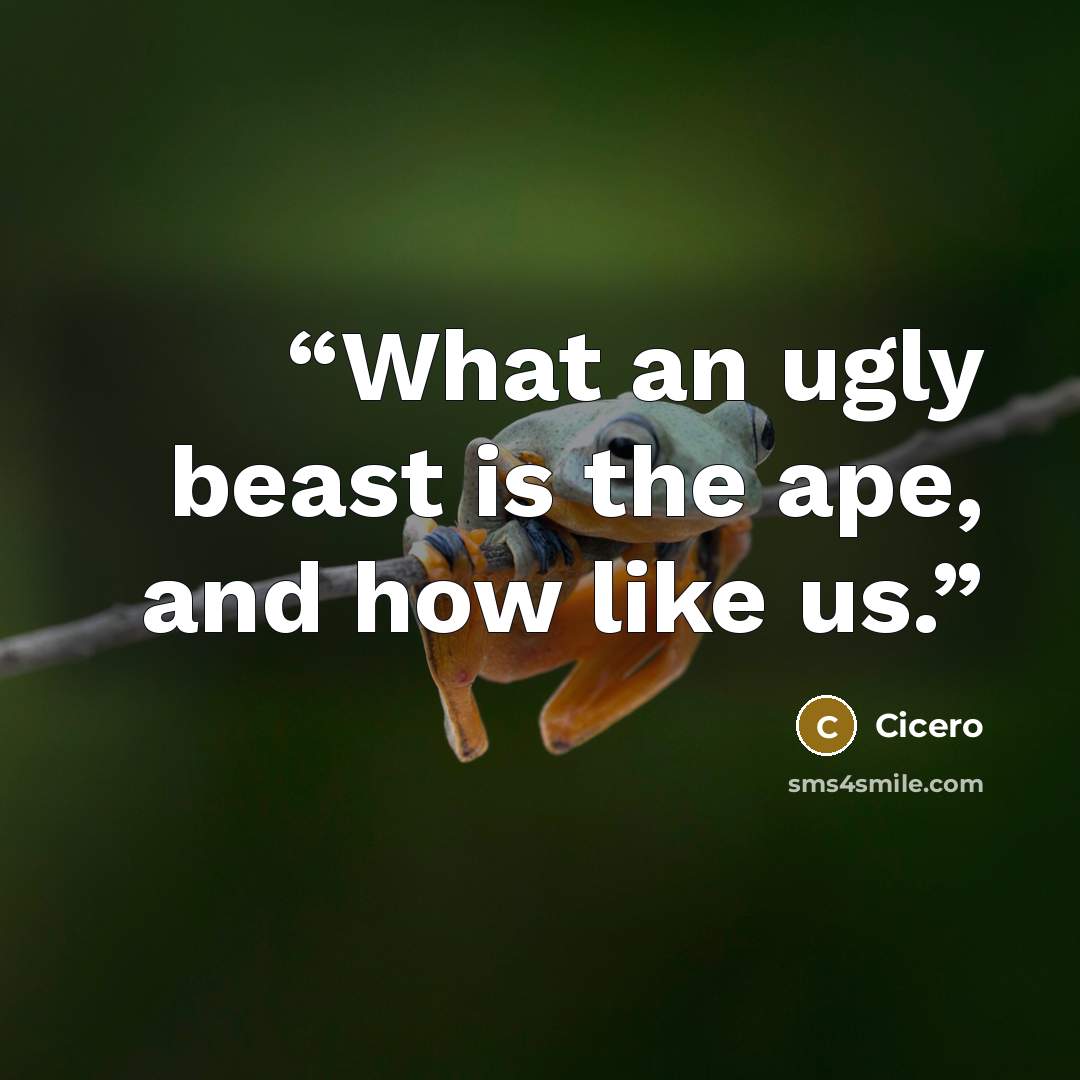 “What an ugly beast is the ape, and how like us.” quote by Cicero