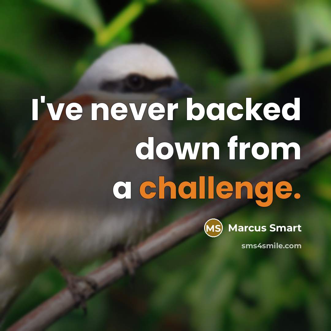 “I've never backed down from a challenge.” quote by Marcus Smart