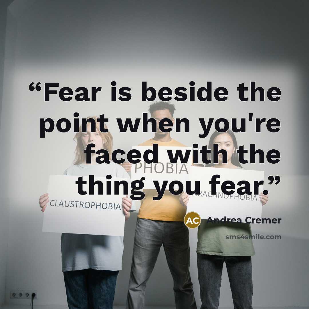 “Fear is beside the point when you're faced with the thing you fear.” quote by Andrea Cremer