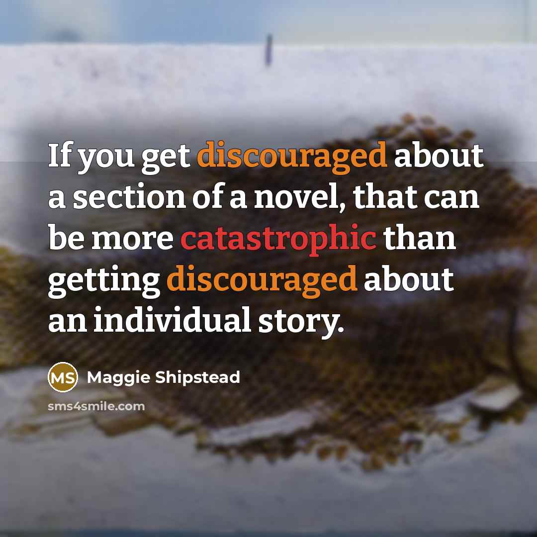 “If you get discouraged about a section of a novel, that can be more catastrophic than getting discouraged about an individual story.” quote by Maggie Shipstead