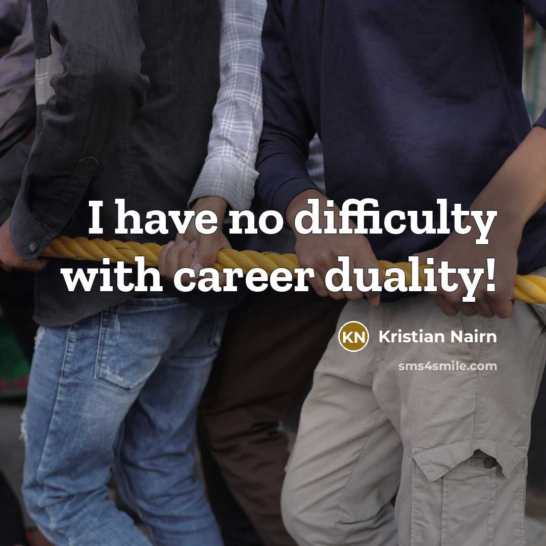 “I have no difficulty with career duality!” quote by Kristian Nairn