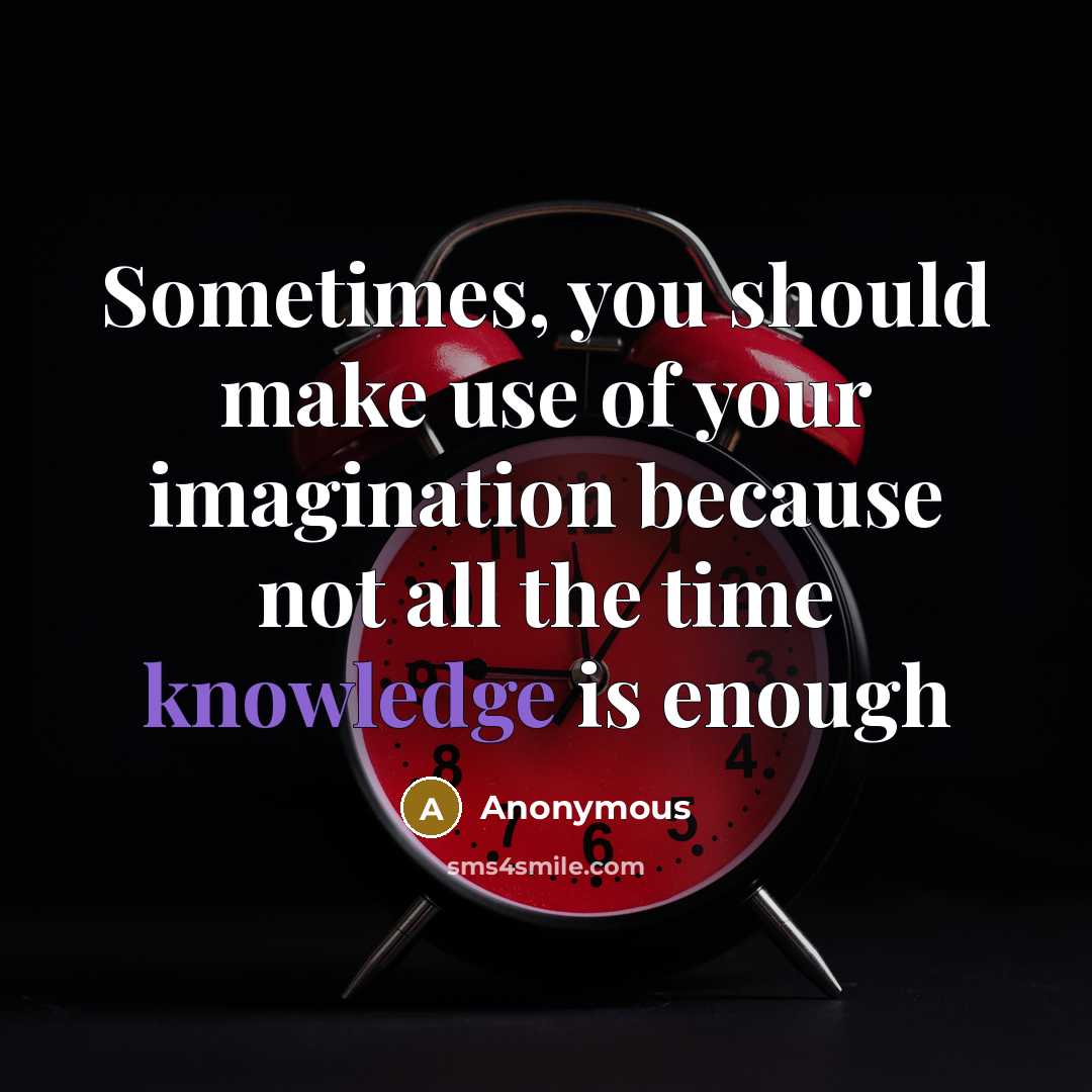 “Sometimes, you should make use of your imagination because not all the time knowledge is enough” quote by Anonymous