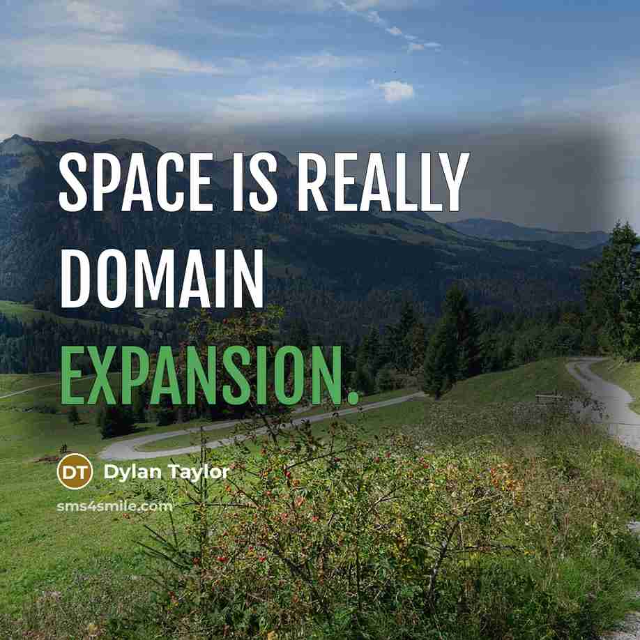“Space is really domain expansion.” quote by Dylan Taylor
