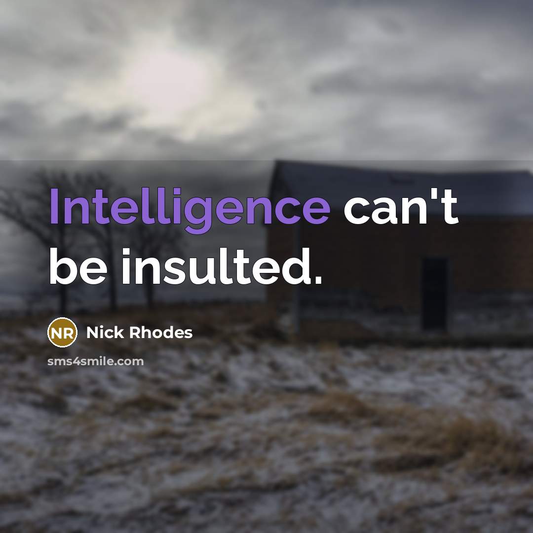 “Intelligence can't be insulted.” quote by Nick Rhodes