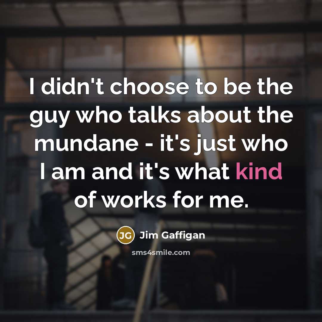 “I didn't choose to be the guy who talks about the mundane - it's just who I am and it's what kind of works for me.” quote by Jim Gaffigan
