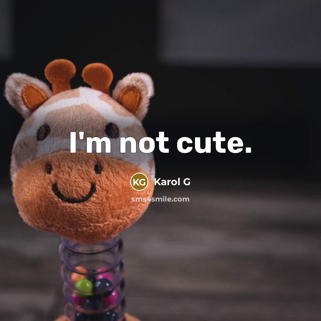 “I'm not cute.” quote by Karol G
