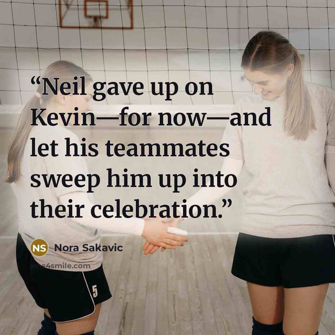 “Neil gave up on Kevin—for now—and let his teammates sweep him up into their celebration.” quote by Nora Sakavic