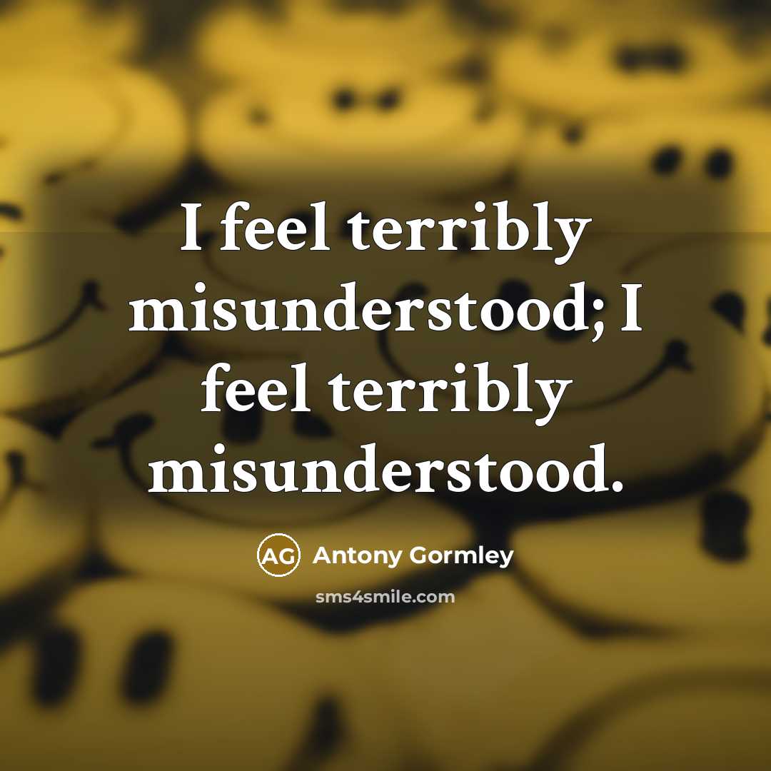 “I feel terribly misunderstood; I feel terribly misunderstood.” quote by Antony Gormley