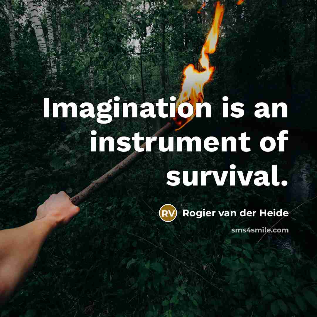 “Imagination is an instrument of survival.” quote by Rogier van der Heide