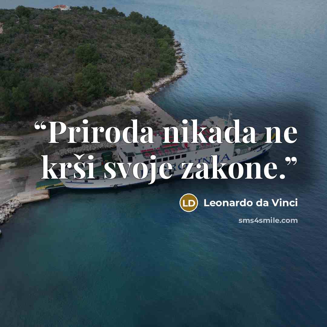 “Priroda nikada ne krši svoje zakone.” quote by Leonardo da Vinci