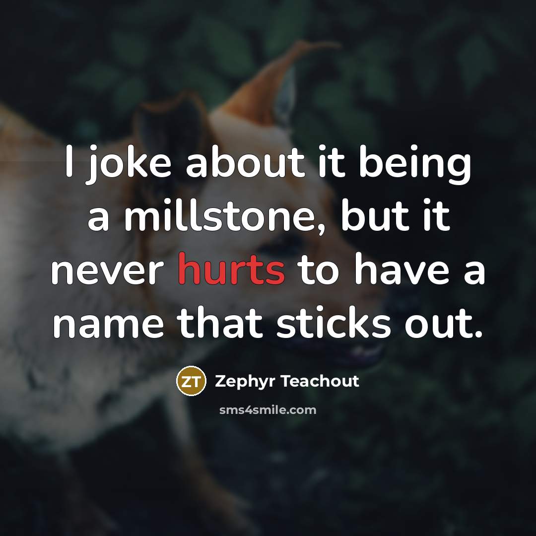 “I joke about it being a millstone, but it never hurts to have a name that sticks out.” quote by Zephyr Teachout