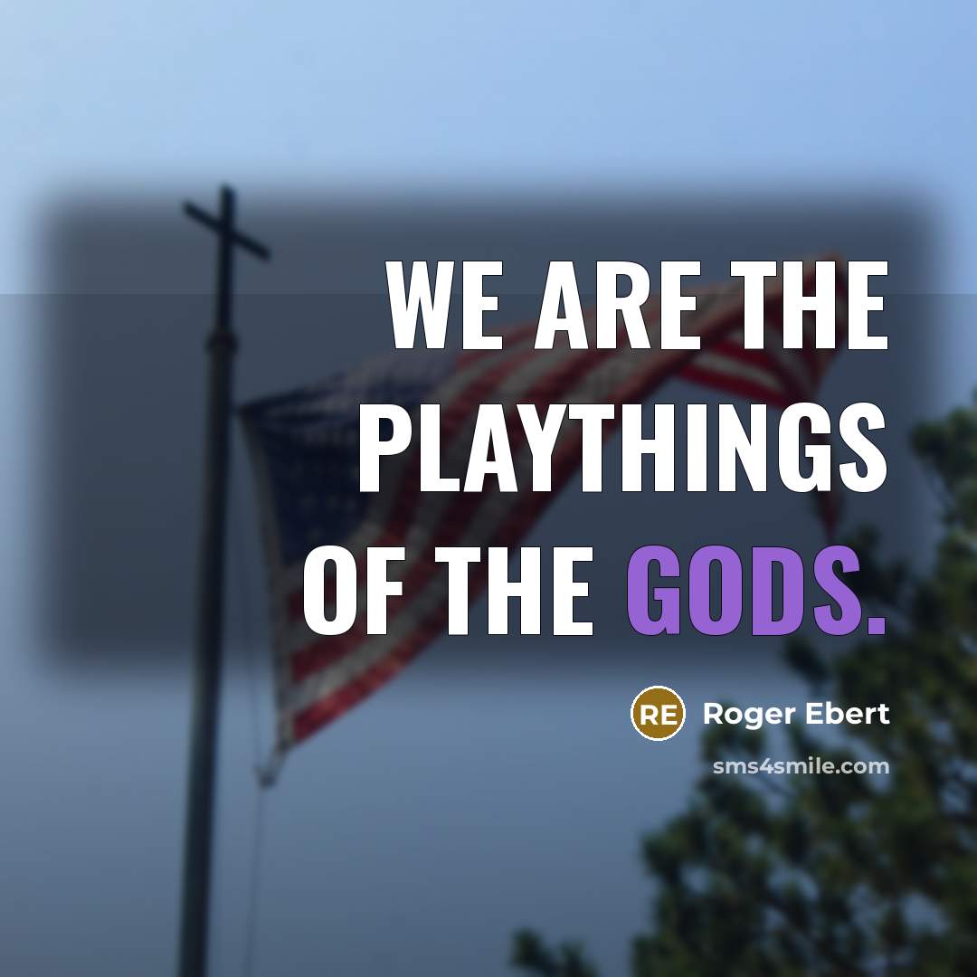 “We are the playthings of the gods.” quote by Roger Ebert