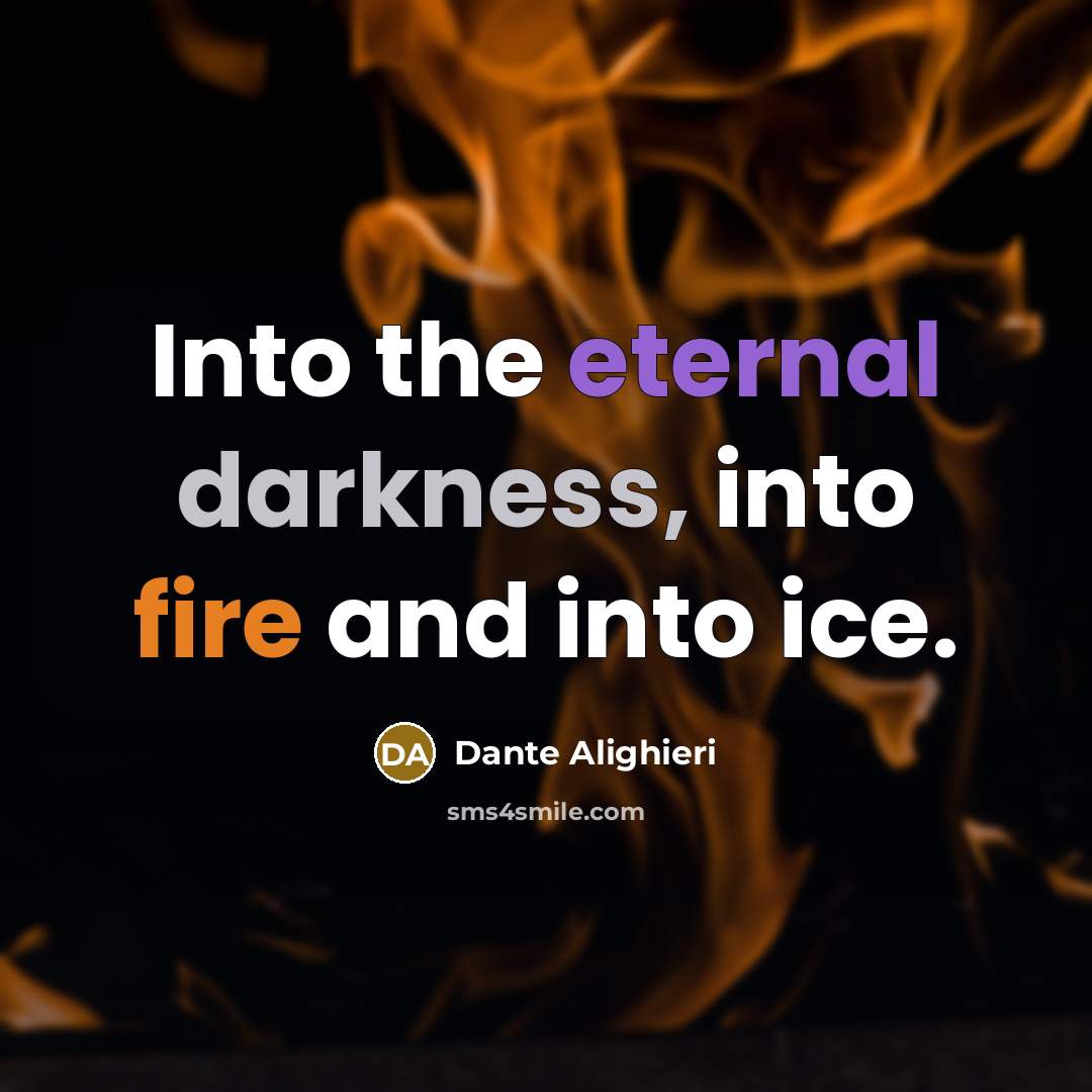 “Into the eternal darkness, into fire and into ice.” quote by Dante Alighieri