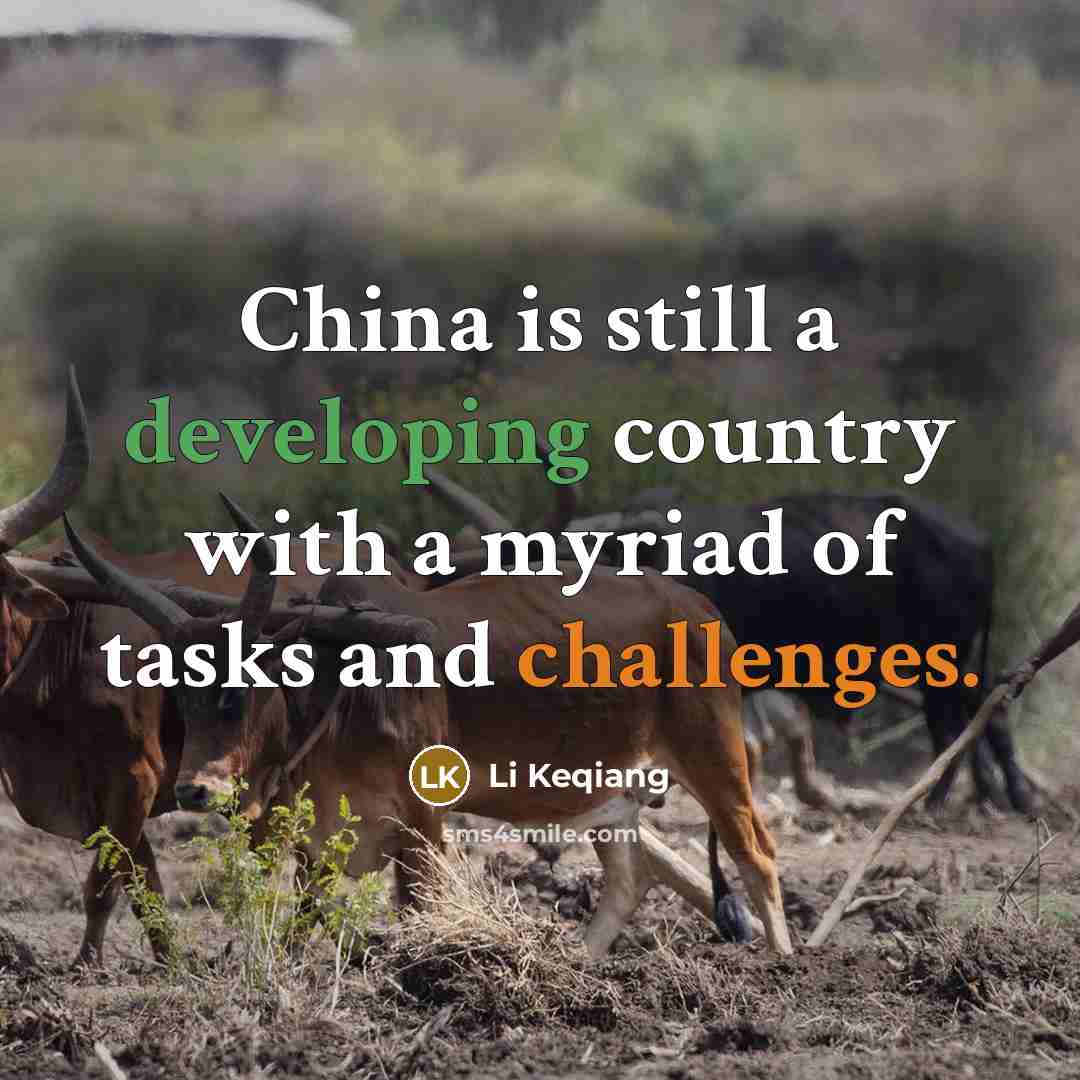 “China is still a developing country with a myriad of tasks and challenges.” quote by Li Keqiang