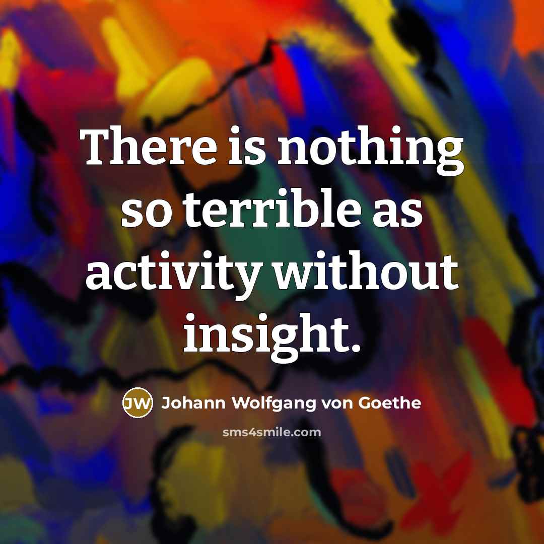 “There is nothing so terrible as activity without insight.” quote by Johann Wolfgang von Goethe
