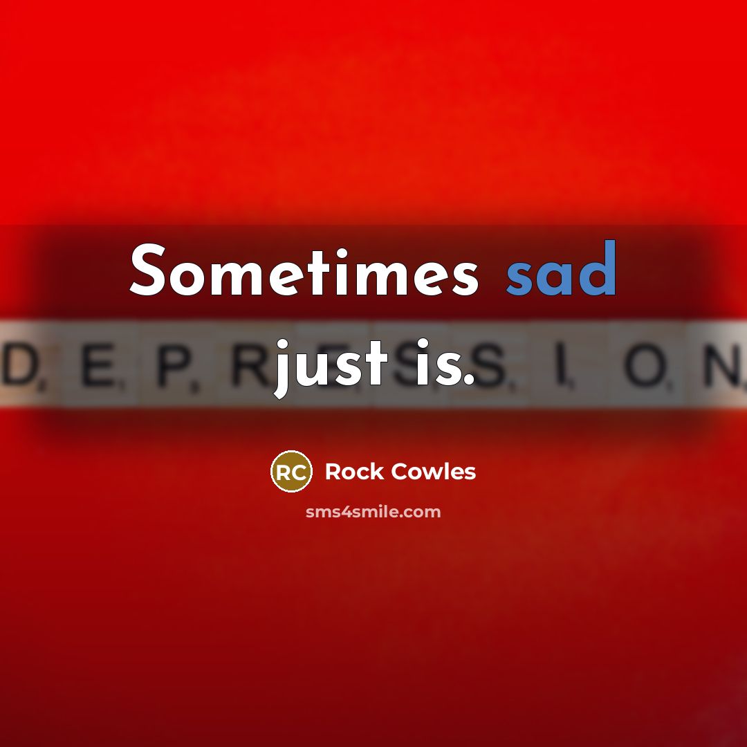 “Sometimes sad just is.” quote by Rock Cowles