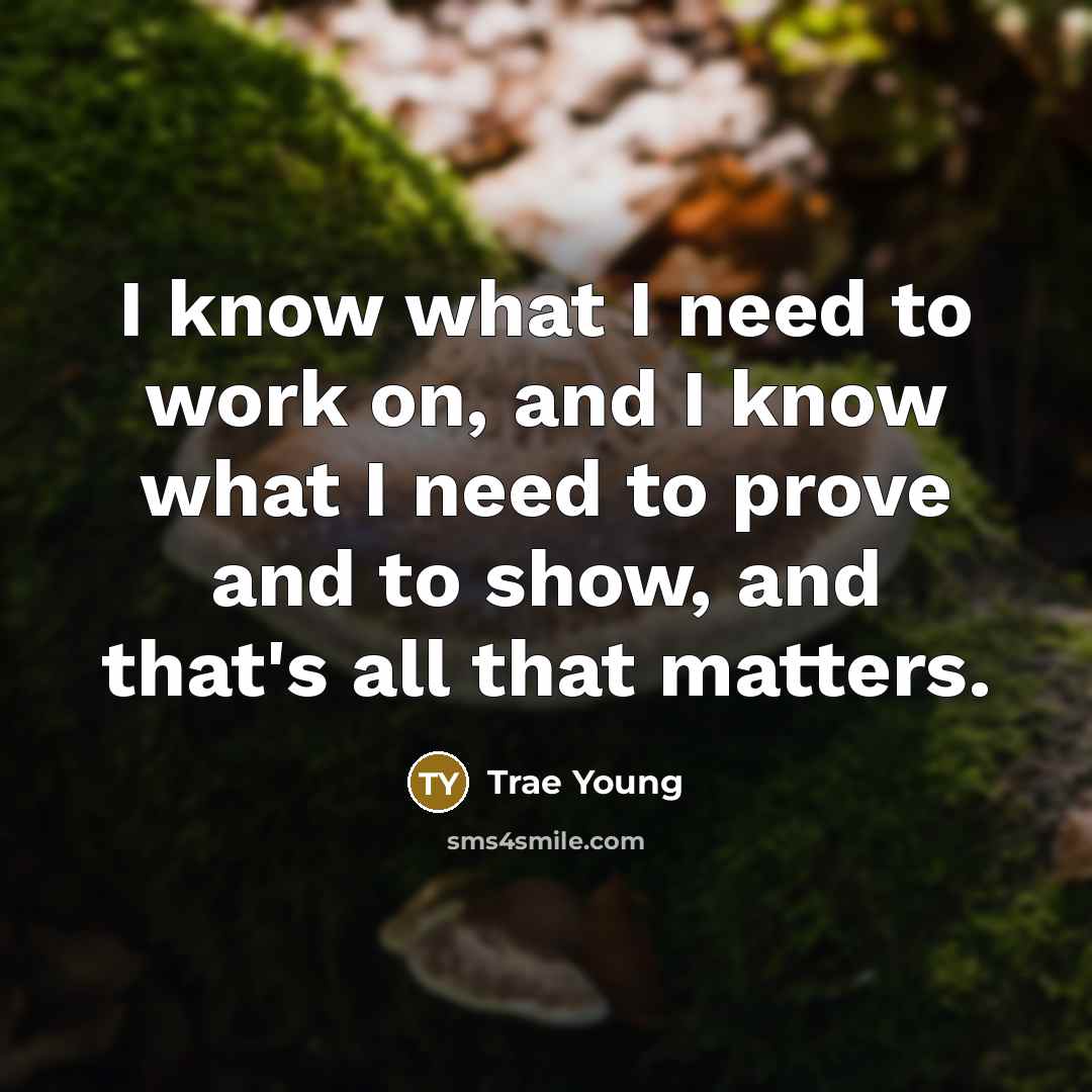 “I know what I need to work on, and I know what I need to prove and to show, and that's all that matters.” quote by Trae Young