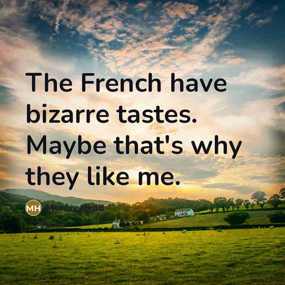 “The French have bizarre tastes. Maybe that's why they like me.” quote by Murray Head
