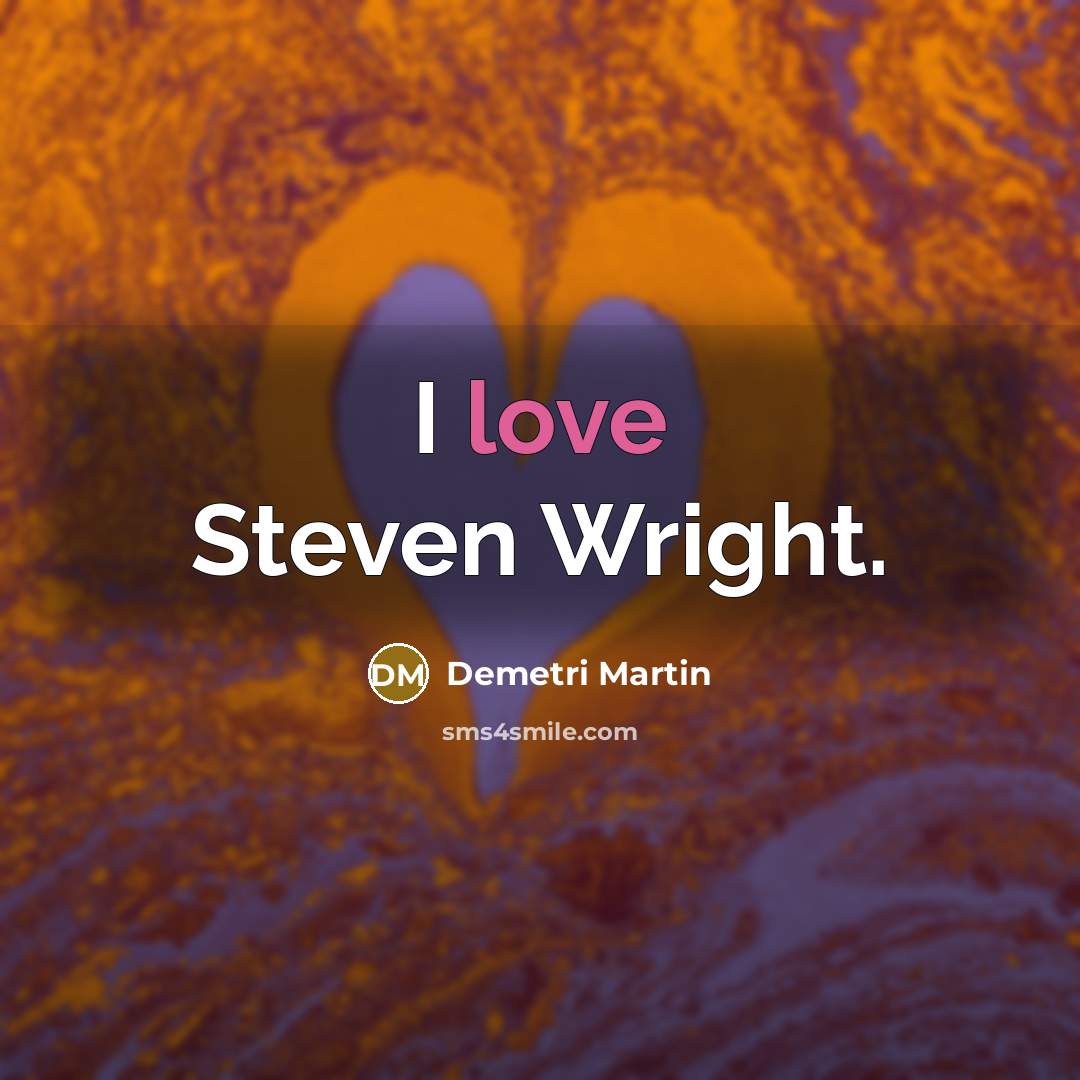 “I love Steven Wright.” quote by Demetri Martin