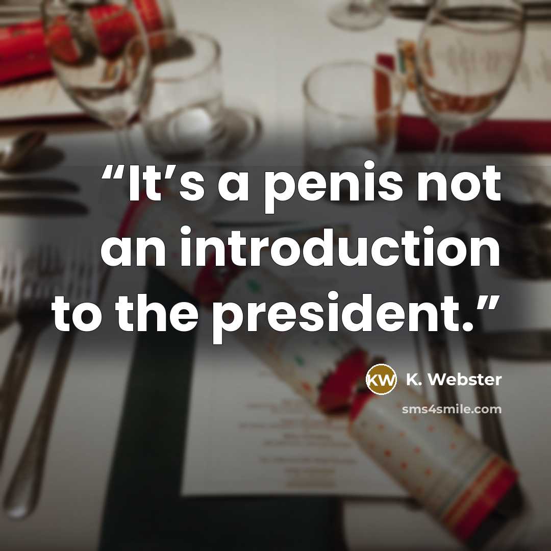 “It’s a penis not an introduction to the president.” quote by K. Webster