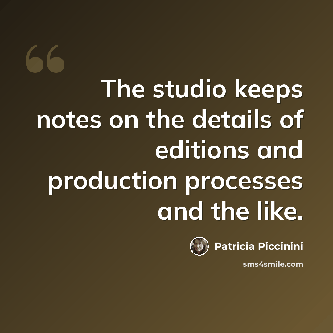 “The studio keeps notes on the details of editions and production processes and the like.” quote by Patricia Piccinini