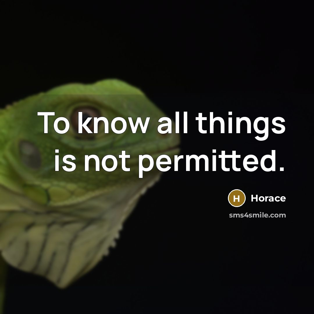 “To know all things is not permitted.” quote by Horace