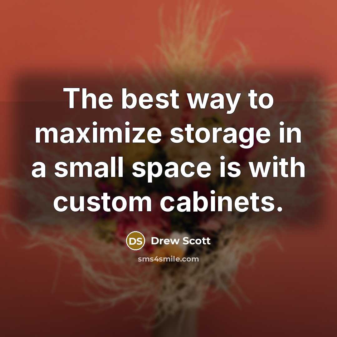 “The best way to maximize storage in a small space is with custom cabinets.” quote by Drew Scott