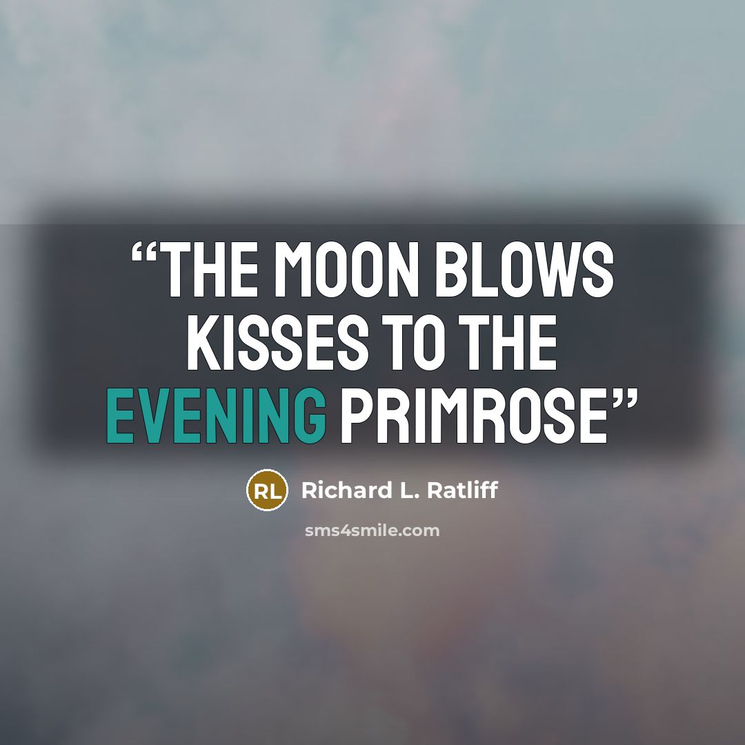 “The moon blows kisses to the evening primrose” quote by Richard L. Ratliff