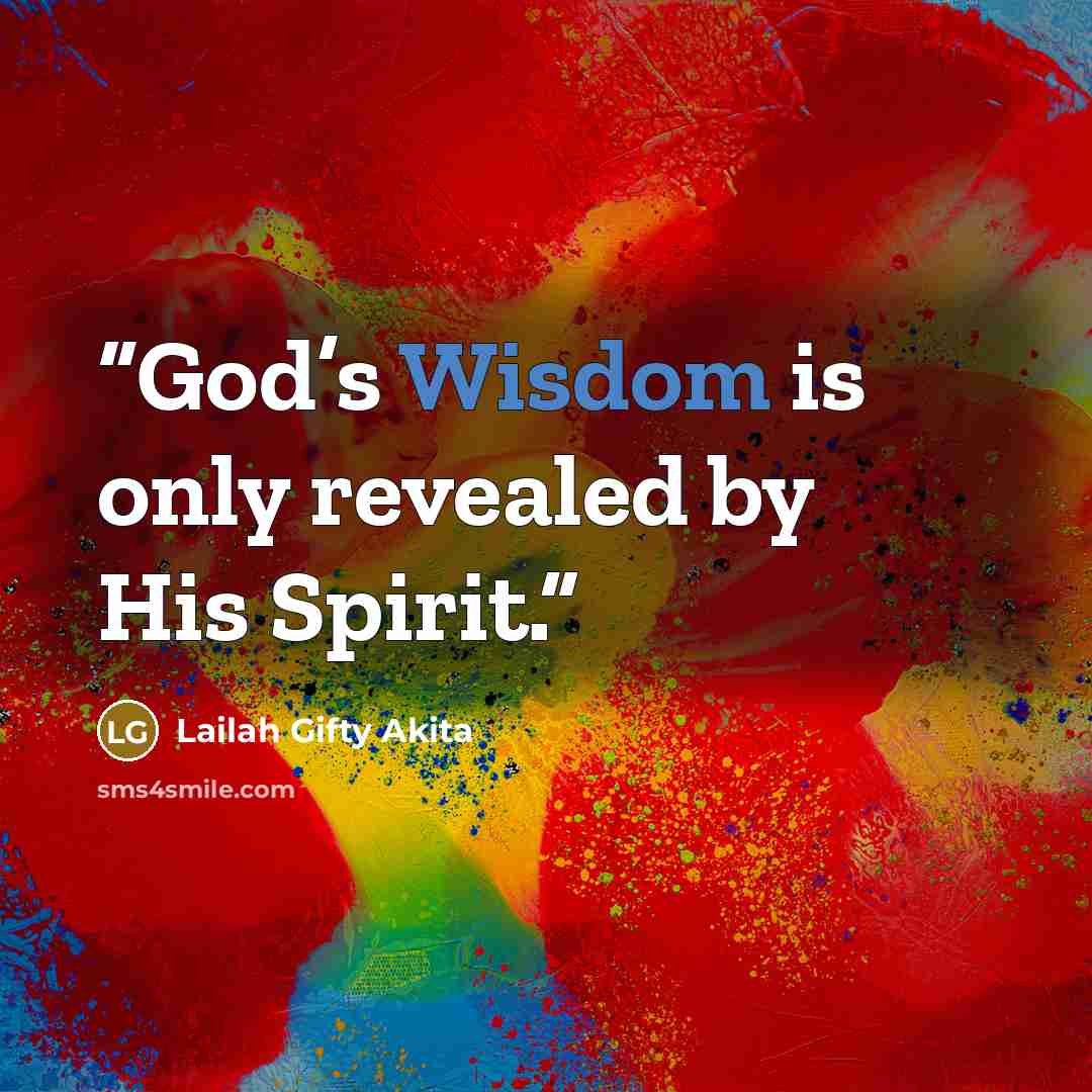 “God’s Wisdom is only revealed by His Spirit.” quote by Lailah Gifty Akita