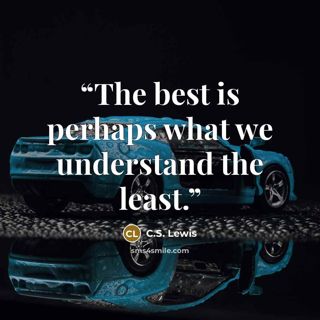 “The best is perhaps what we understand the least.” quote by C.S. Lewis