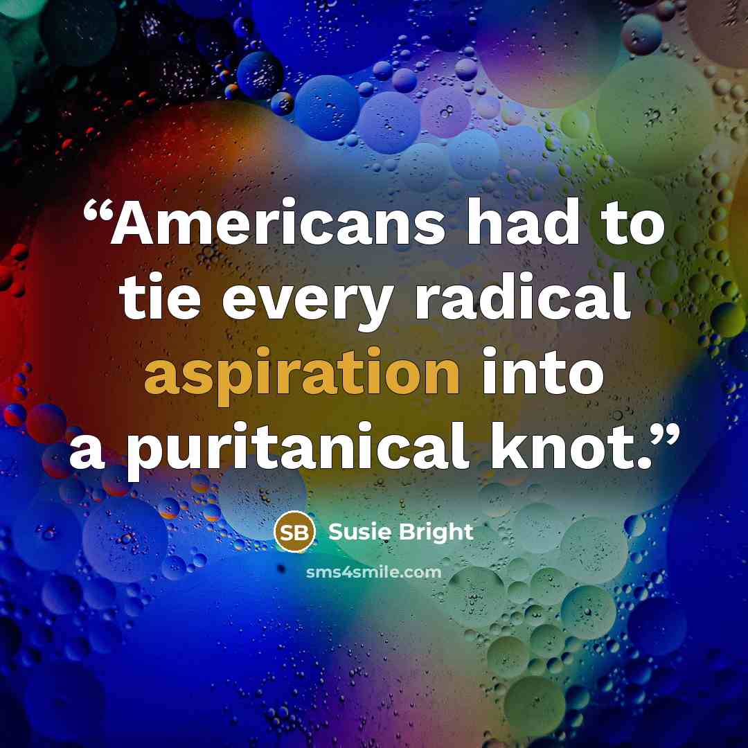 “Americans had to tie every radical aspiration into a puritanical knot.” quote by Susie Bright