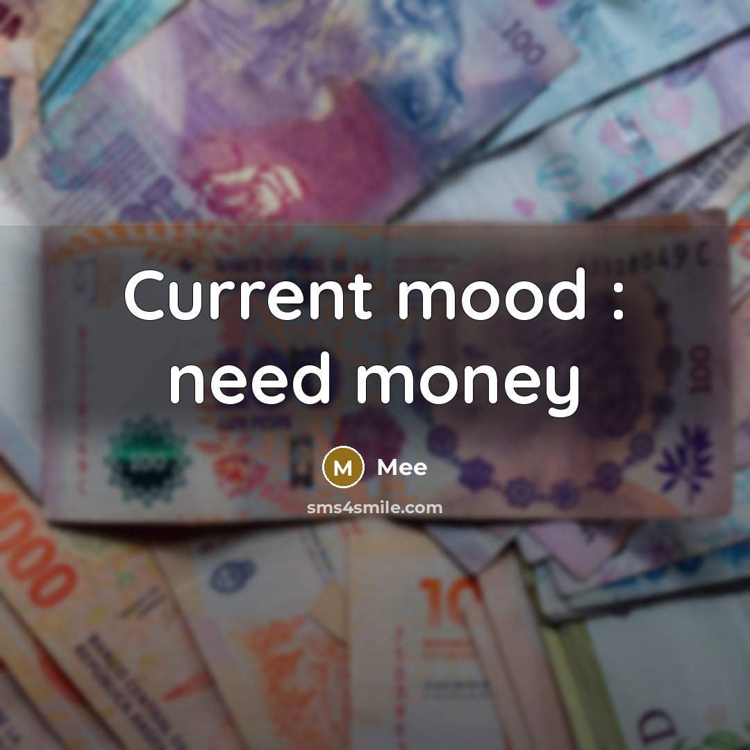 “Current mood : need money” quote by Mee