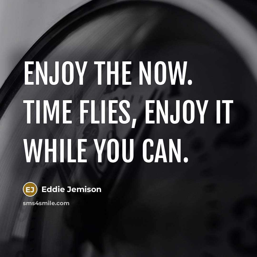 “Enjoy the now. Time flies, enjoy it while you can.” quote by Eddie Jemison