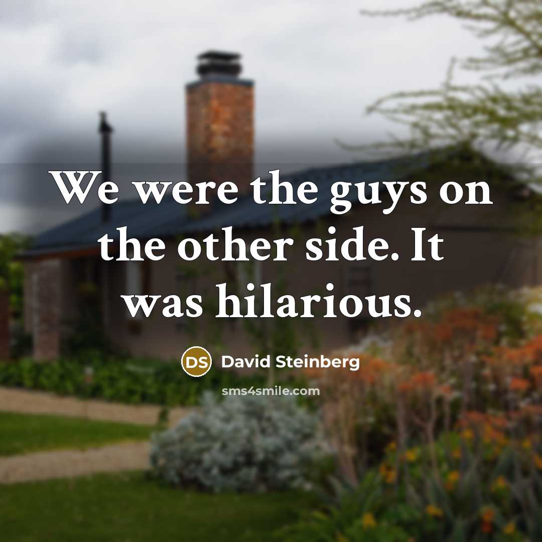 “We were the guys on the other side. It was hilarious.” quote by David Steinberg