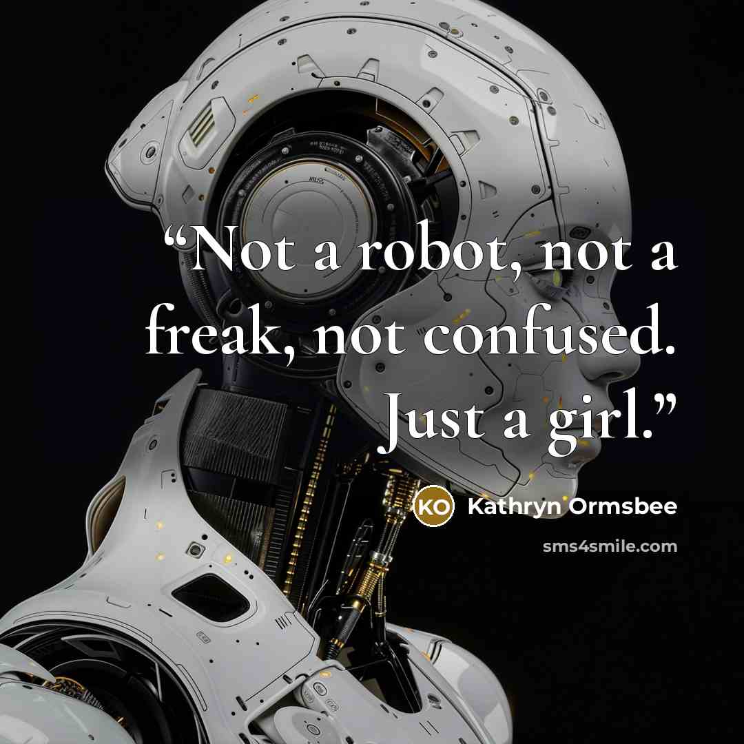 “Not a robot, not a freak, not confused. Just a girl.” quote by Kathryn Ormsbee