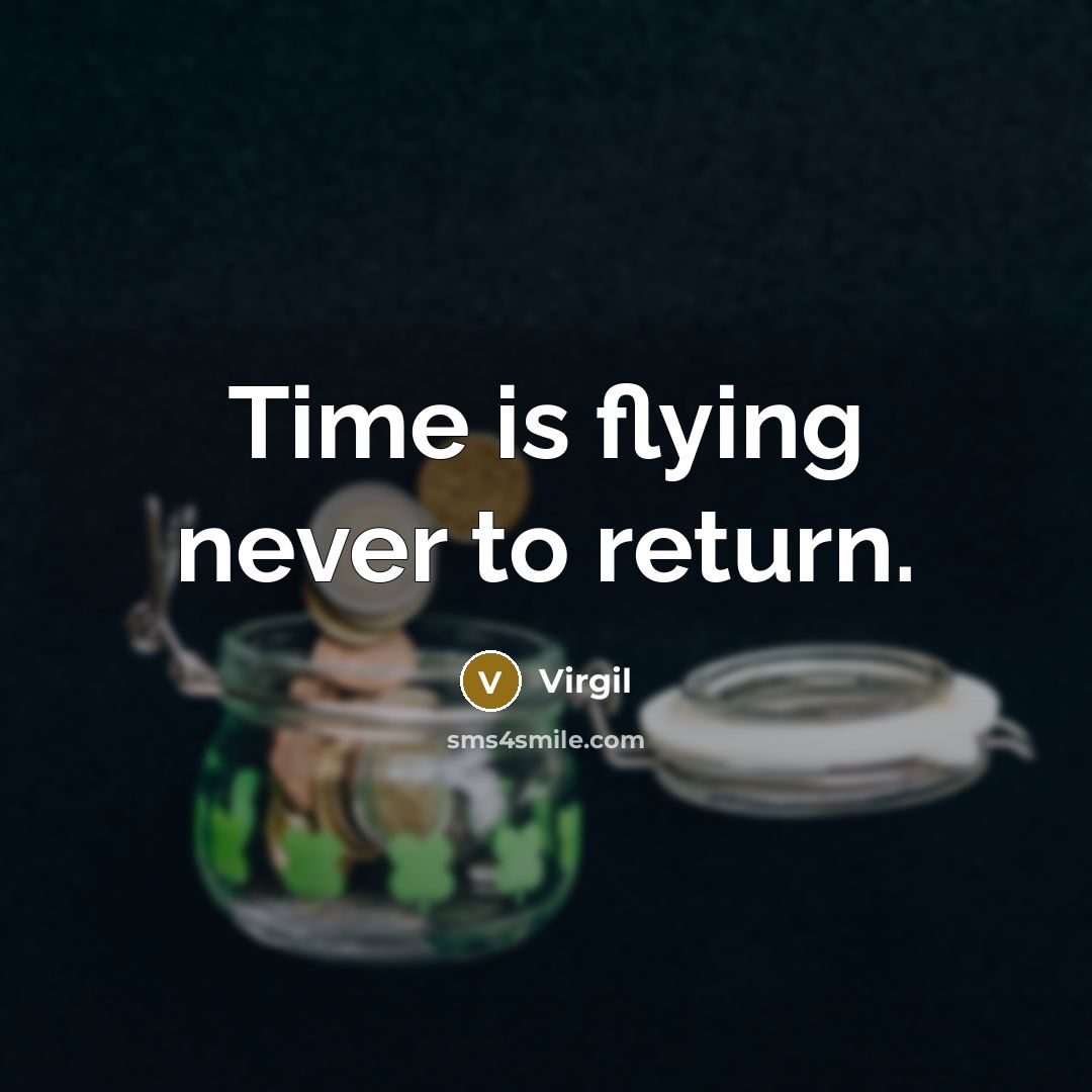 “Time is flying never to return.” quote by Virgil