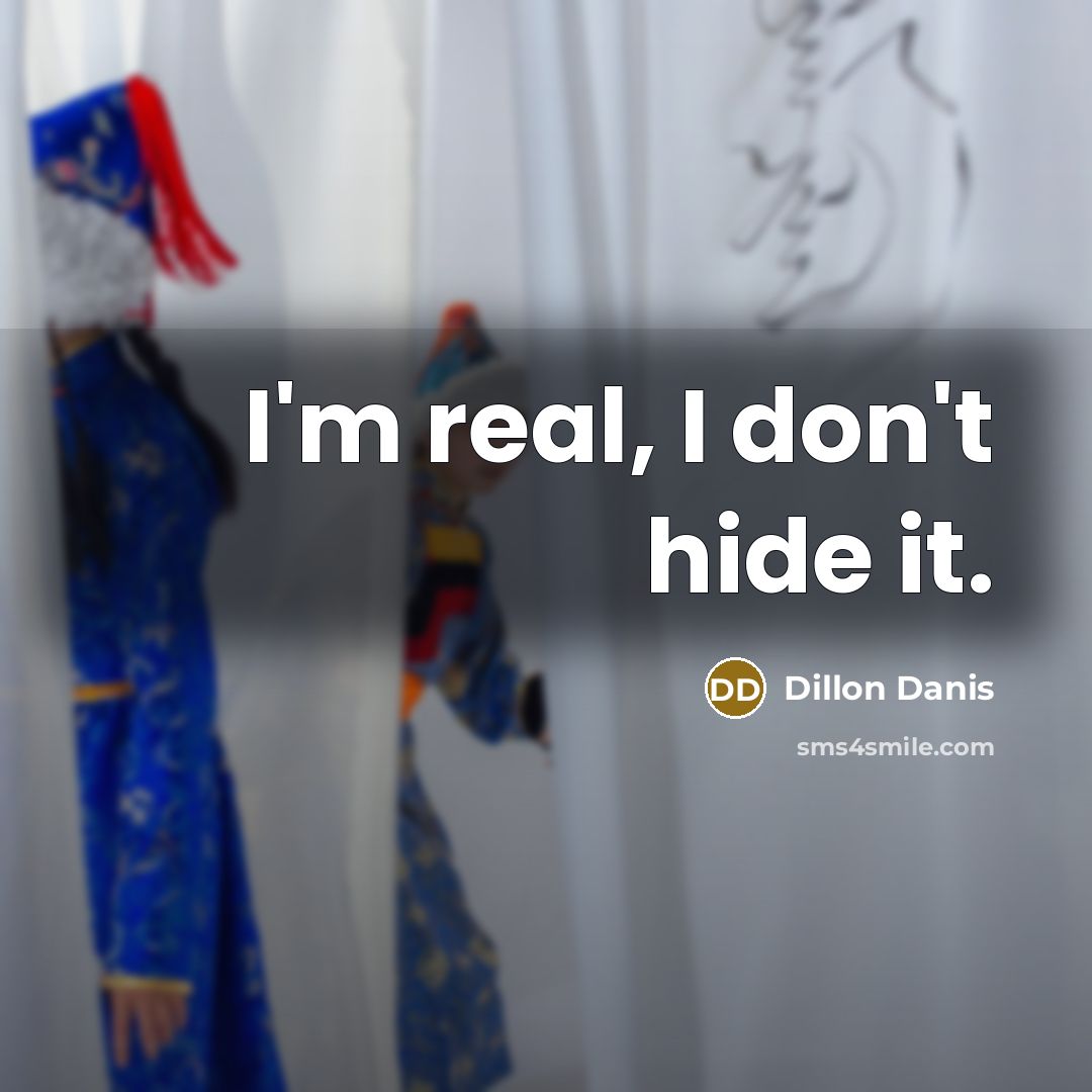 “I'm real, I don't hide it.” quote by Dillon Danis