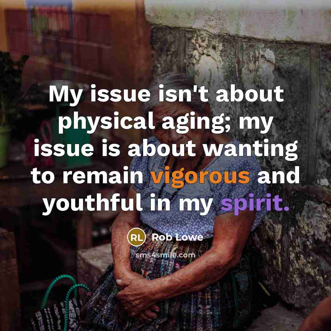 “My issue isn't about physical aging; my issue is about wanting to remain vigorous and youthful in my spirit.” quote by Rob Lowe