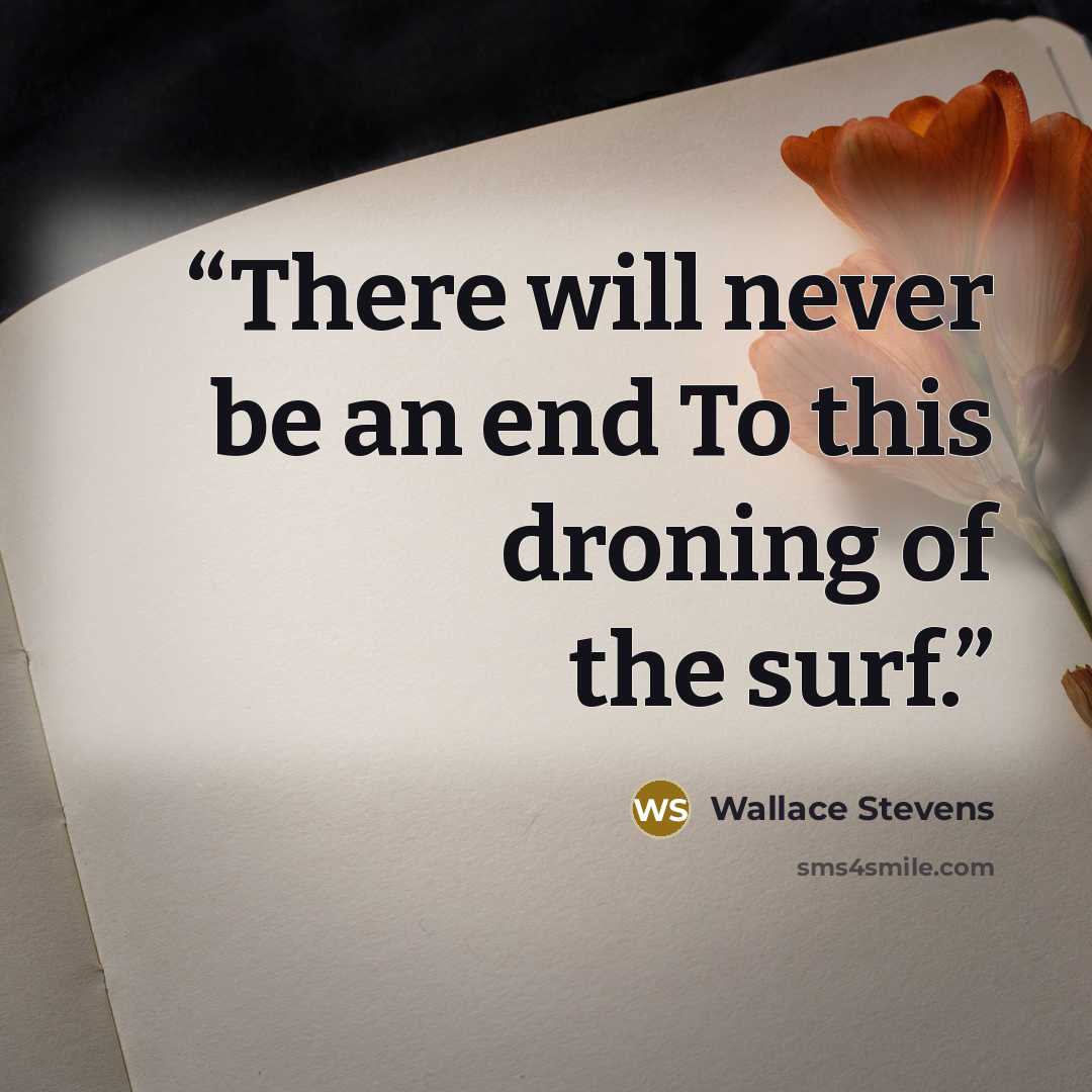 “There will never be an end To this droning of the surf.” quote by Wallace Stevens
