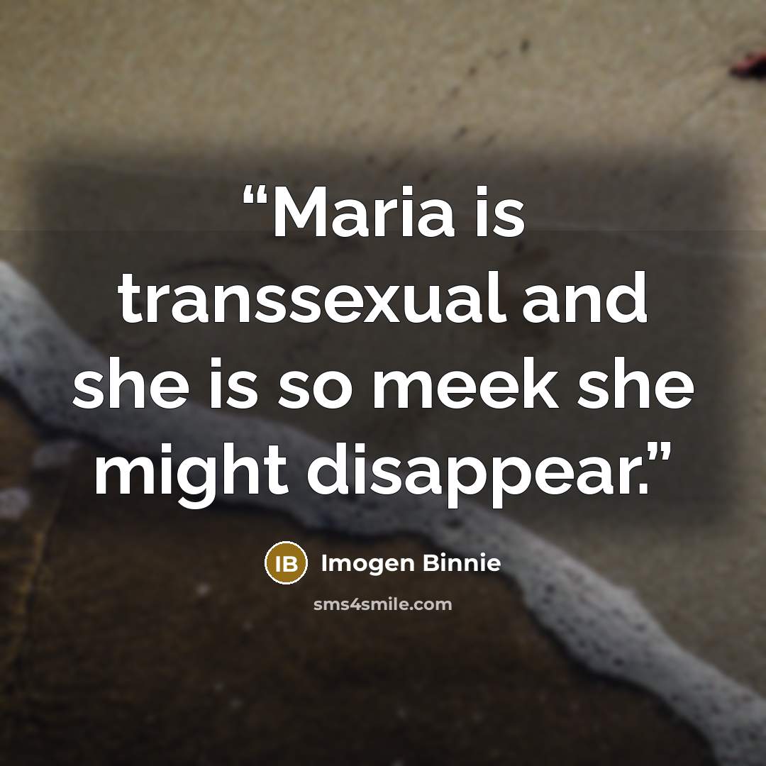 “Maria is transsexual and she is so meek she might disappear.” quote by Imogen Binnie