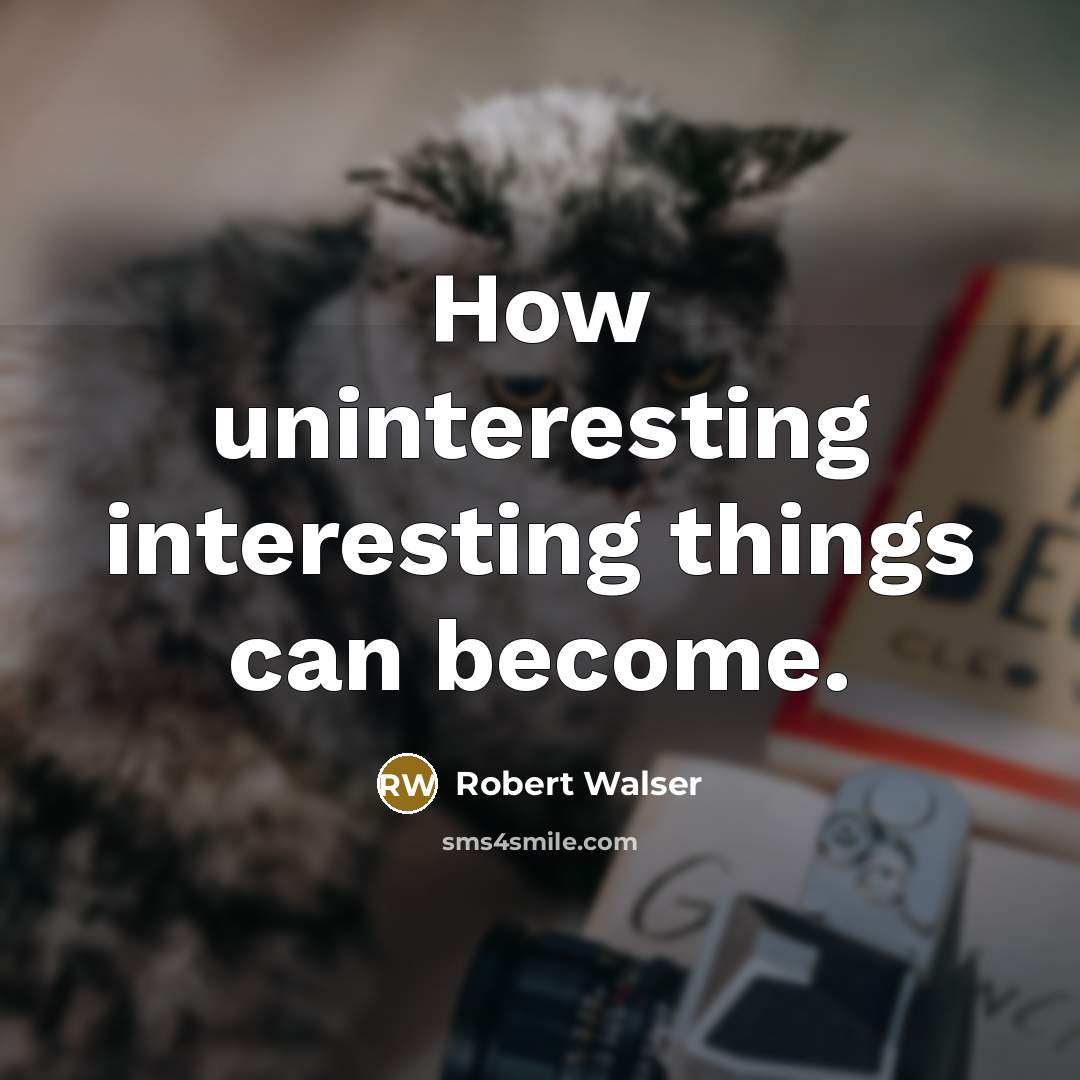 “How uninteresting interesting things can become.” quote by Robert Walser