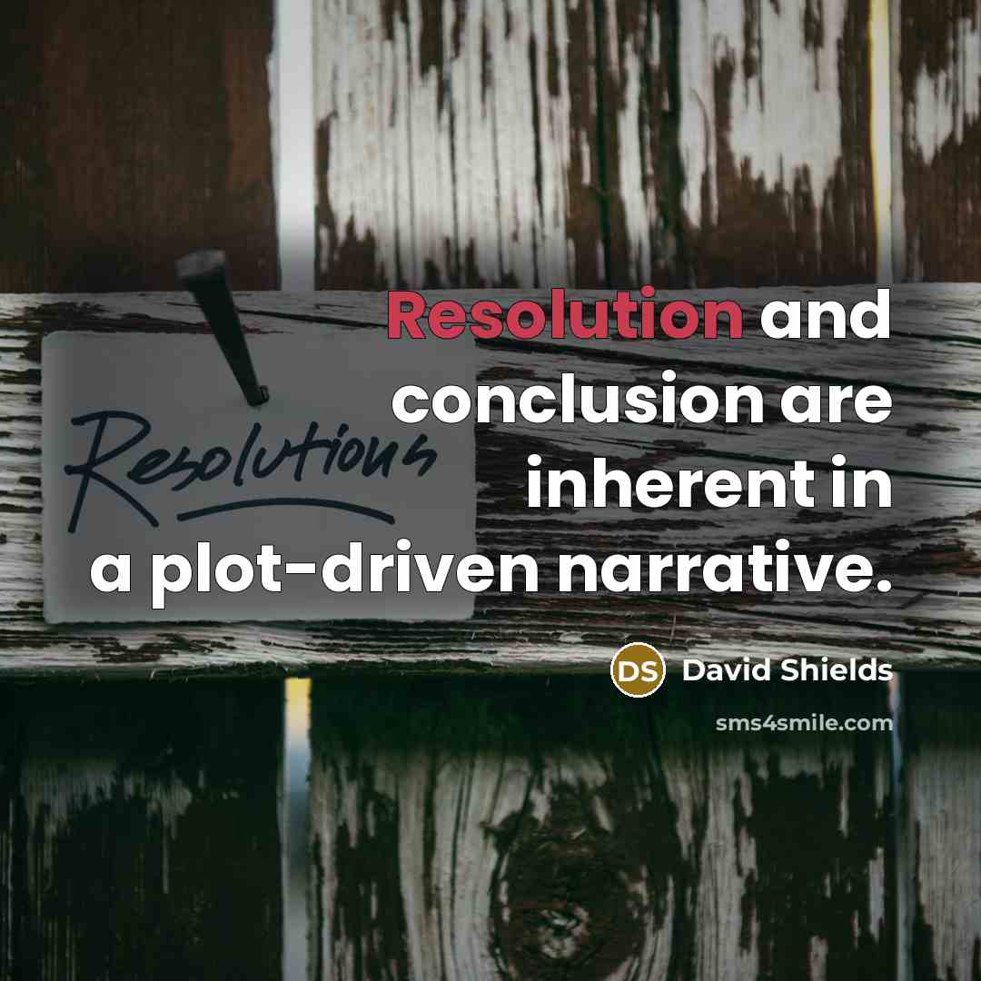 “Resolution and conclusion are inherent in a plot-driven narrative.” quote by David Shields