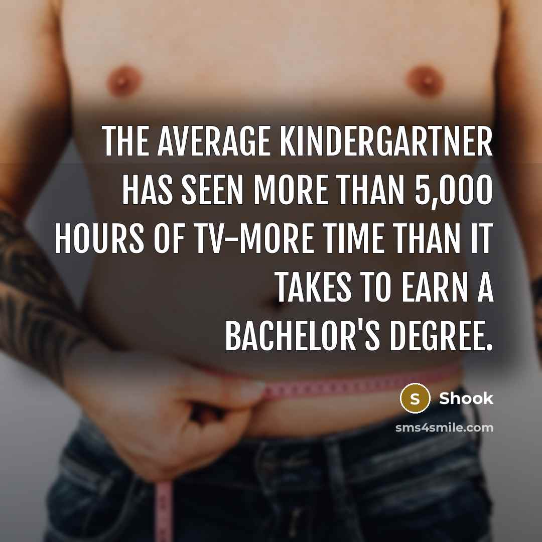 “The average kindergartner has seen more than 5,000 hours of TV-more time than it takes to earn a bachelor's degree.” quote by Shook