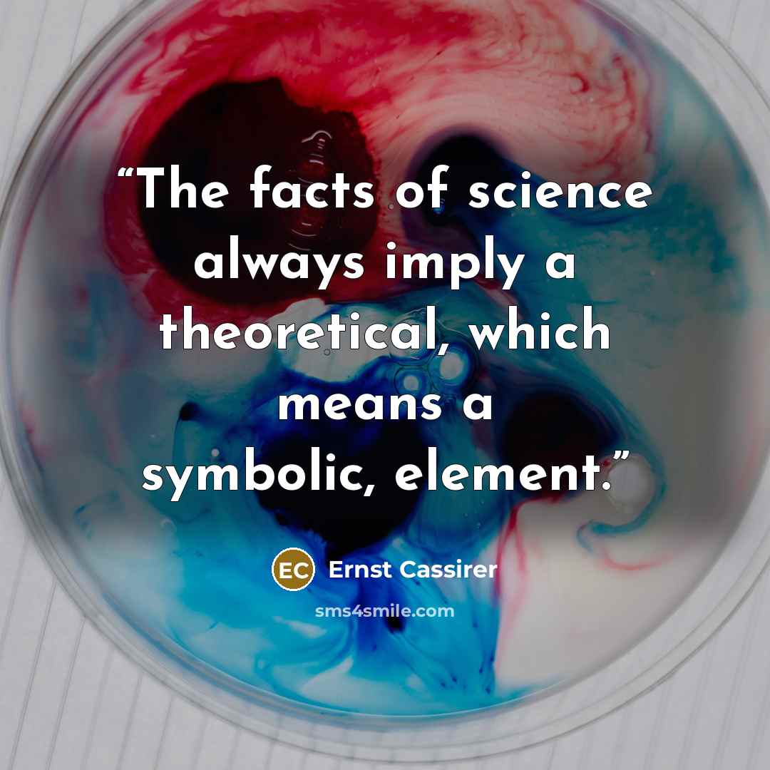 “The facts of science always imply a theoretical, which means a symbolic, element.” quote by Ernst Cassirer